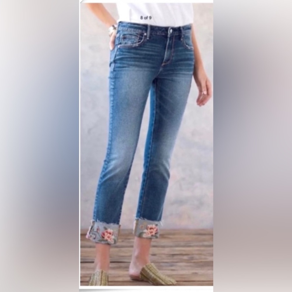 Anthropologie Driftwood Jackie Cropped Distressed Jeans.  Sz 31